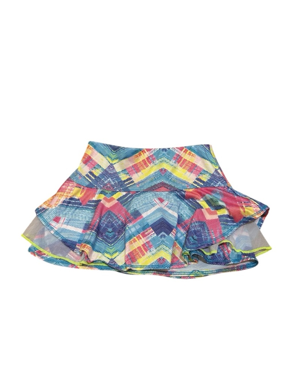 Lucky in Love Girls Ruffled Multi-Color Ruffle Mini Tennis Skirt Small/7-8